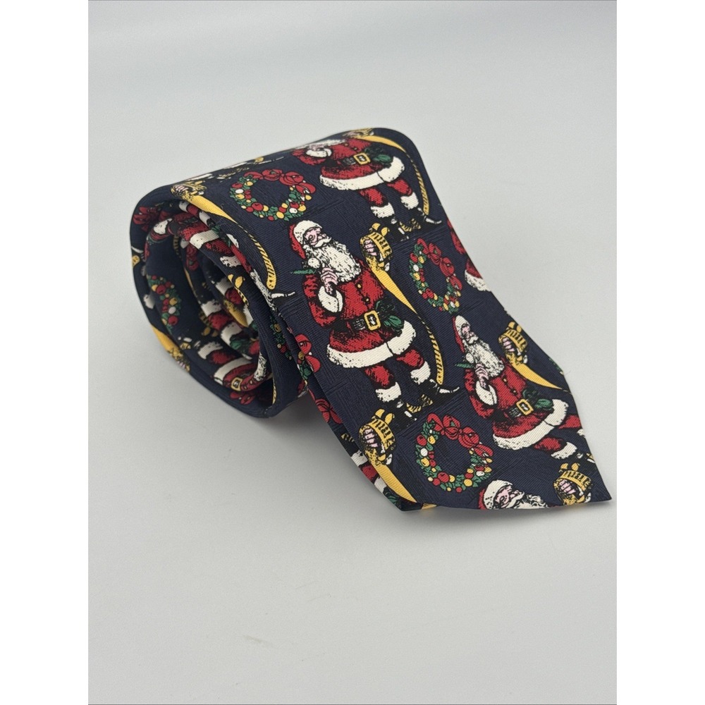 Vintage‎ Ferrell Reed for James Davis Silk Tie Santa Claus Christmas Made in USA